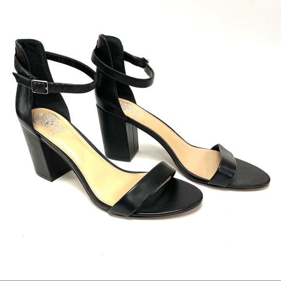 Vince Camuto Shoes - Vince Camuto Beah Black Ankle Wrap Sandal Heels